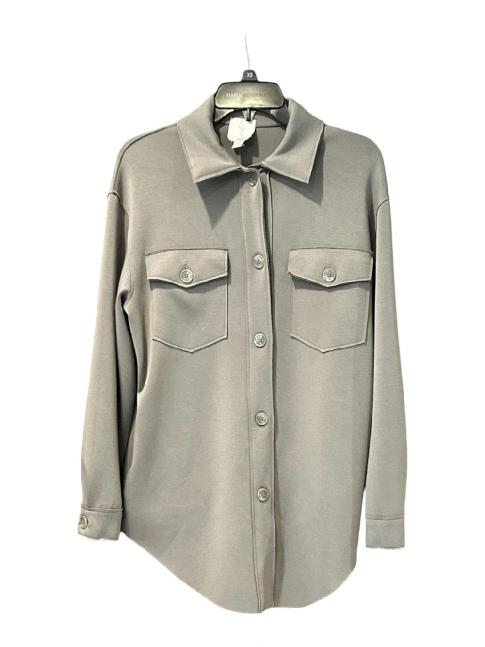Joie Sage Green Small Shacket Button Collar Shirt Jacket Side Pockets Soft